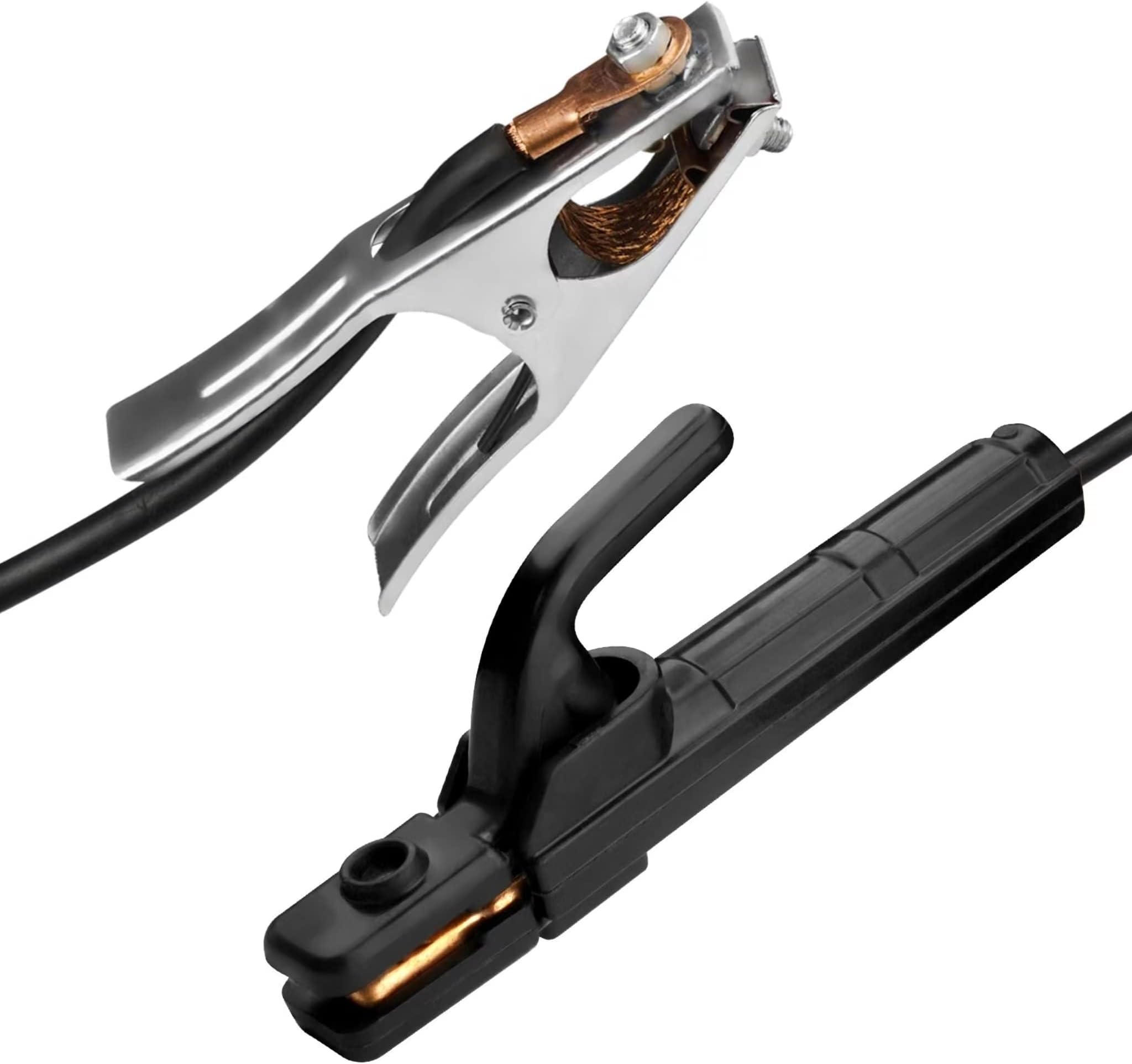 Welding Electrode Holder 4.9ft Stick Copper Plier Ground Clamp MMA Mini Welding Rod Copper Clamp Tool Accessories With Cable for Welder