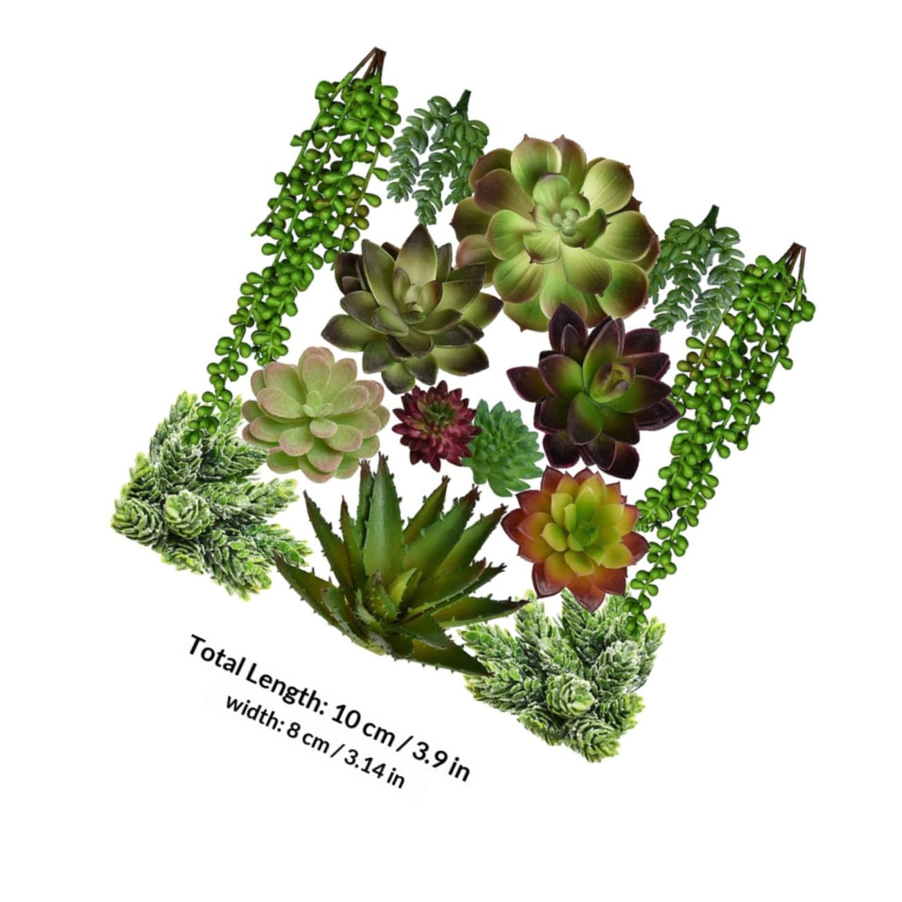 SHINEOFI 14 Fausses Plantes Succulentes Artificielles 3-10 Cm, Décorations Créatives pour Compositions, Accessoires Pratiques pour Micro-Paysage, Plantes en Pot Imitation sans Entretien,