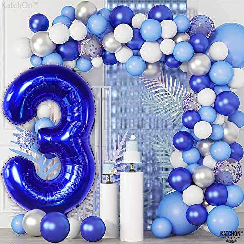 Image of KatchOn Royal Blue Number 3 Balloon 40 Inch, Birthday Decorations for Boys