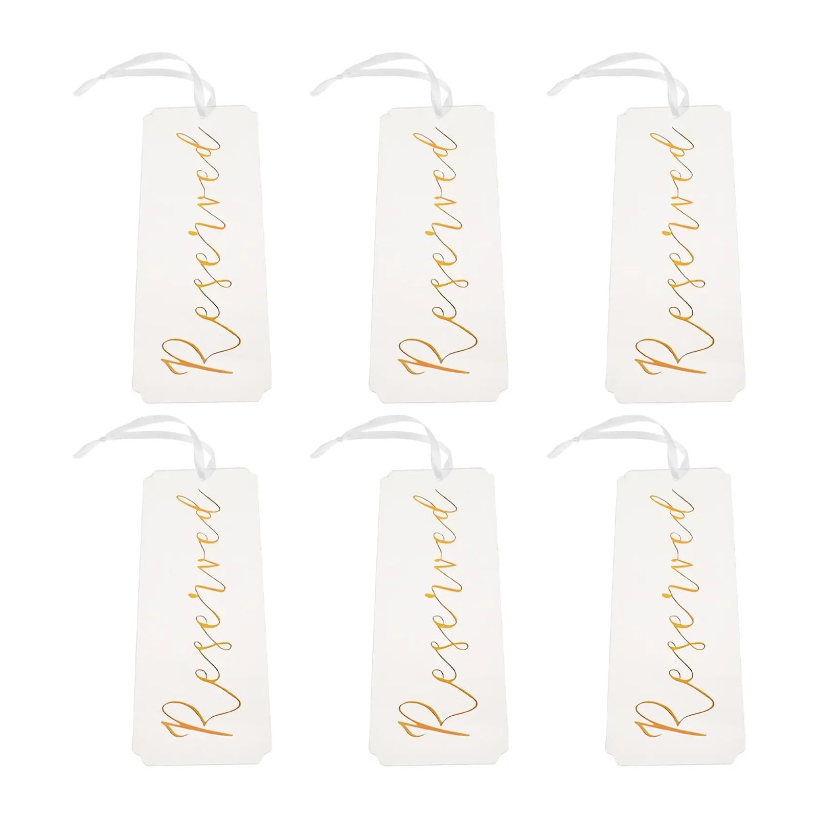 Lot de 6 étiquettes dorées en acrylique à suspendre