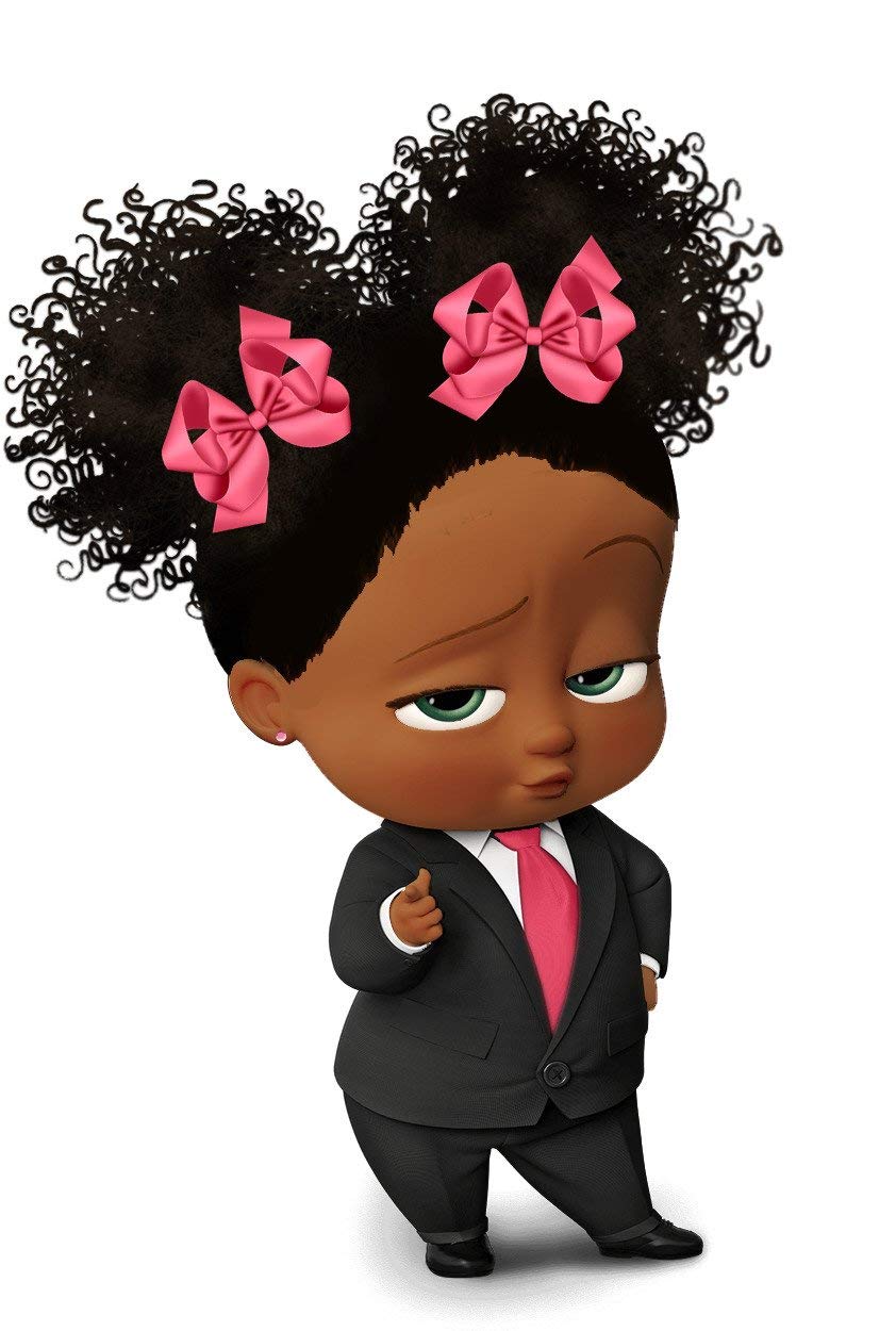 African American Girl Boss Baby Edible Cake Topper Image Abpid27726 ...