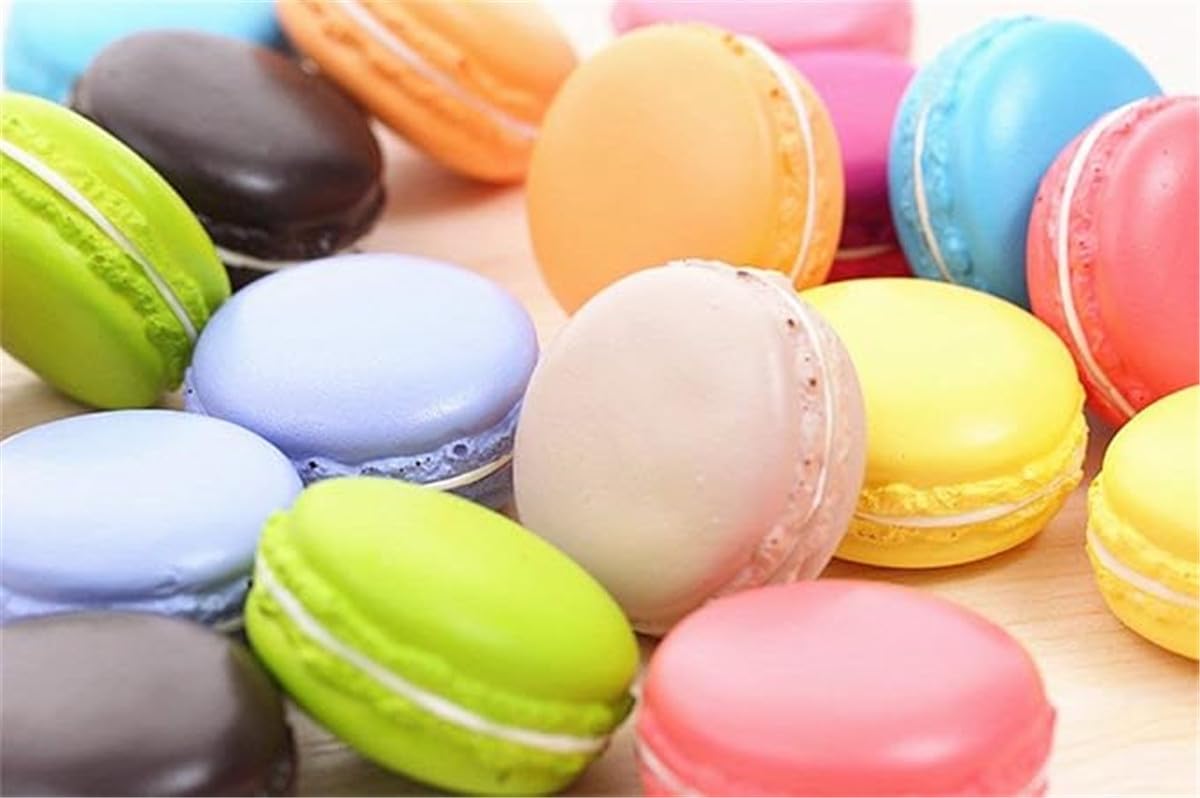Lot de 12 petits macarons artificiels pour décoration de gâteaux, desserts, pâtisseries