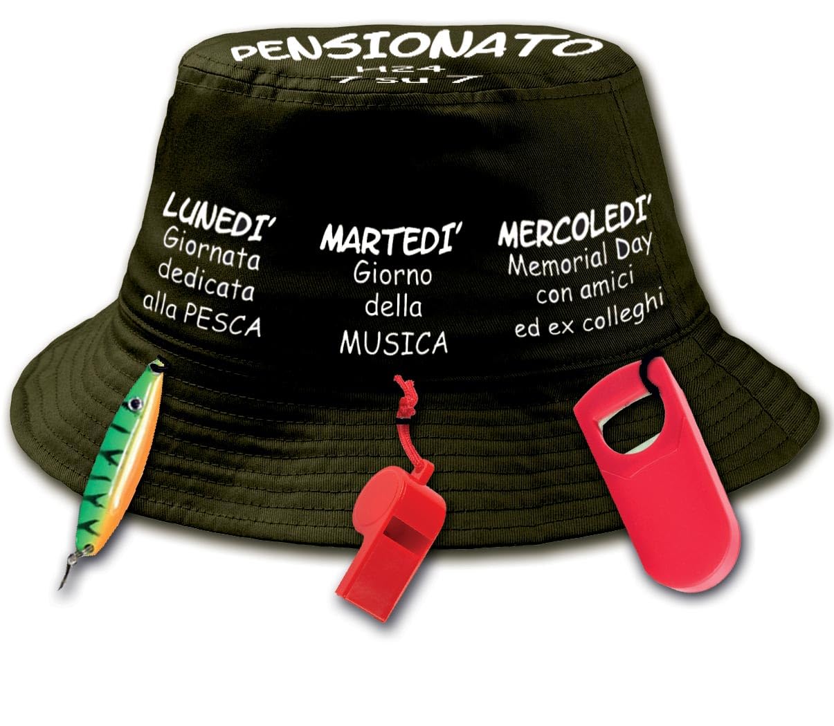 Bombo Sombrero de jubilación, Negro , Talla única