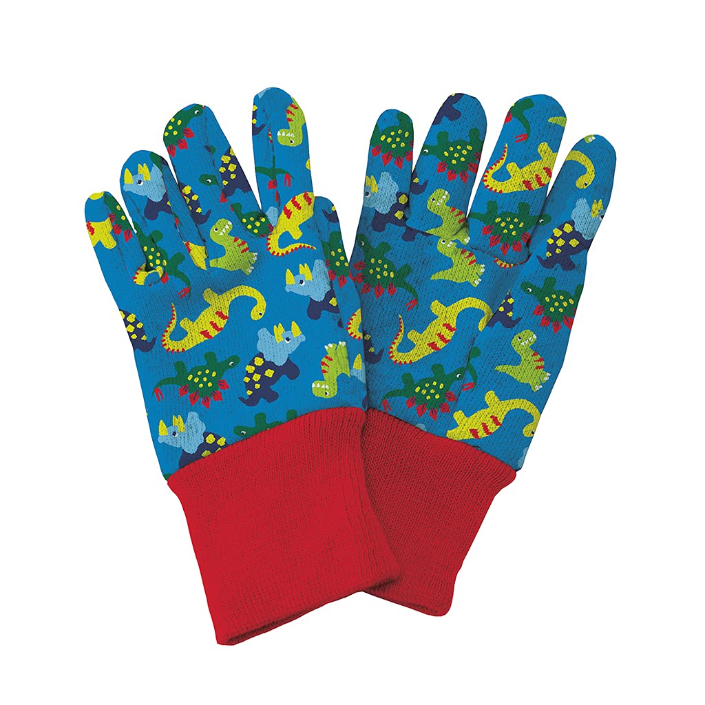 Kent & Stowe Kids Gardening Gloves Dinosaur Blue, Kids Blue