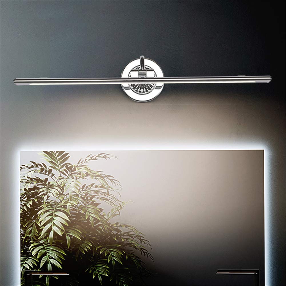 Modernos LED luces para tocador de baño, cromo impermeable anti-niebla, lámparas de pared de acero inoxidable de acrílico natural de los faros de luz de espejo,12W
