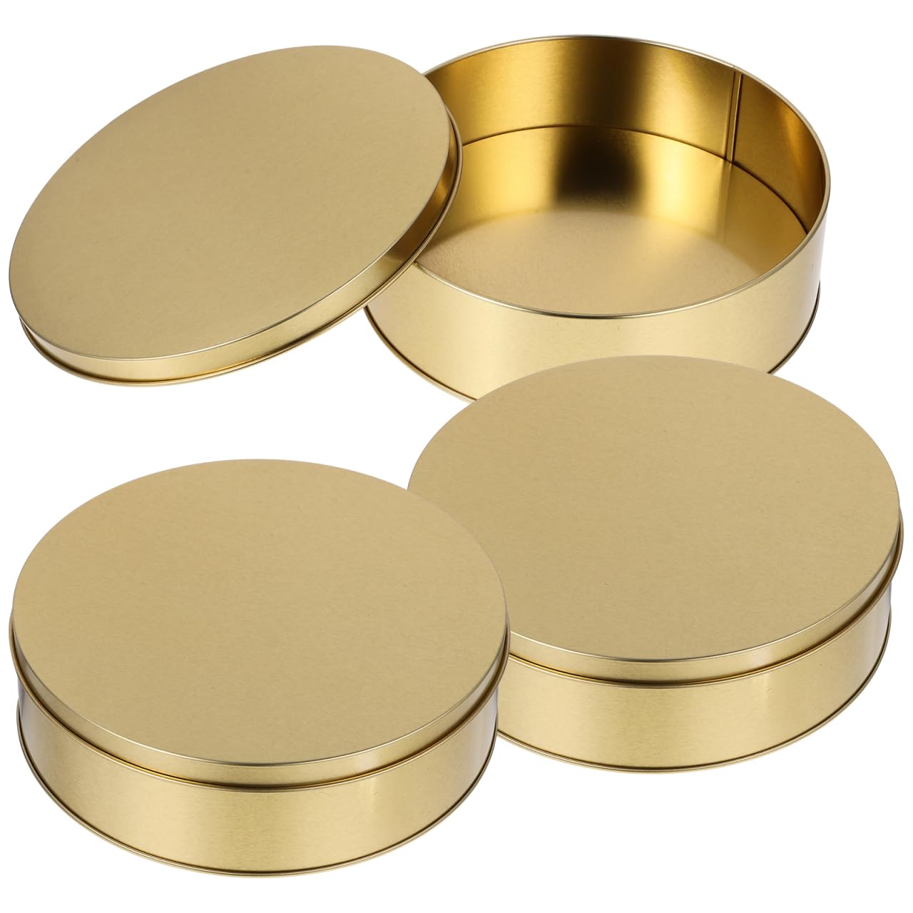 Alipis Lot de 3 récipients alimentaires pour bonbons, bonbons, bonbons, biscuits, bonbons, biscuits, boîtes de rangement avec couvercles en fer blanc