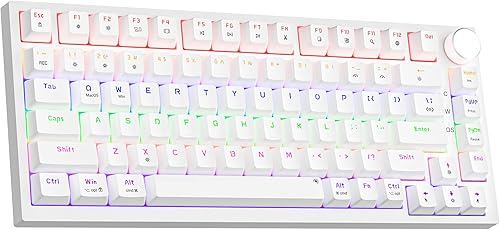 Newmen GM326 - Teclado mecánico al 75 % por ciento, teclado mecánico con cable compacto intercambiable en caliente retroiluminado para juegos con