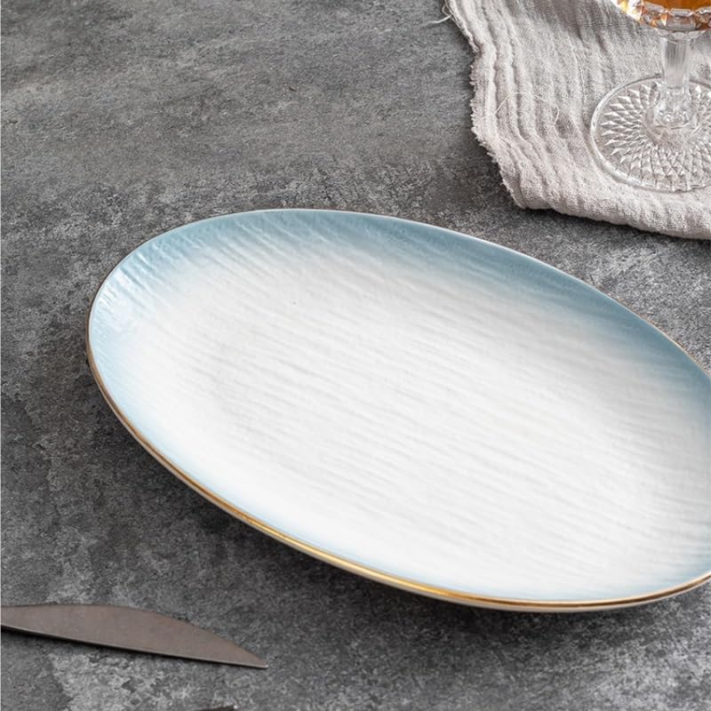 Ciotole per Pasta, Piatti da antipasto, Piatti da Pesce in Ceramica, Piatti da Frutta per Uso Domestico, Piatti da Pesce Grandi, Piatti ovali per Hotel, Piatti (C)
