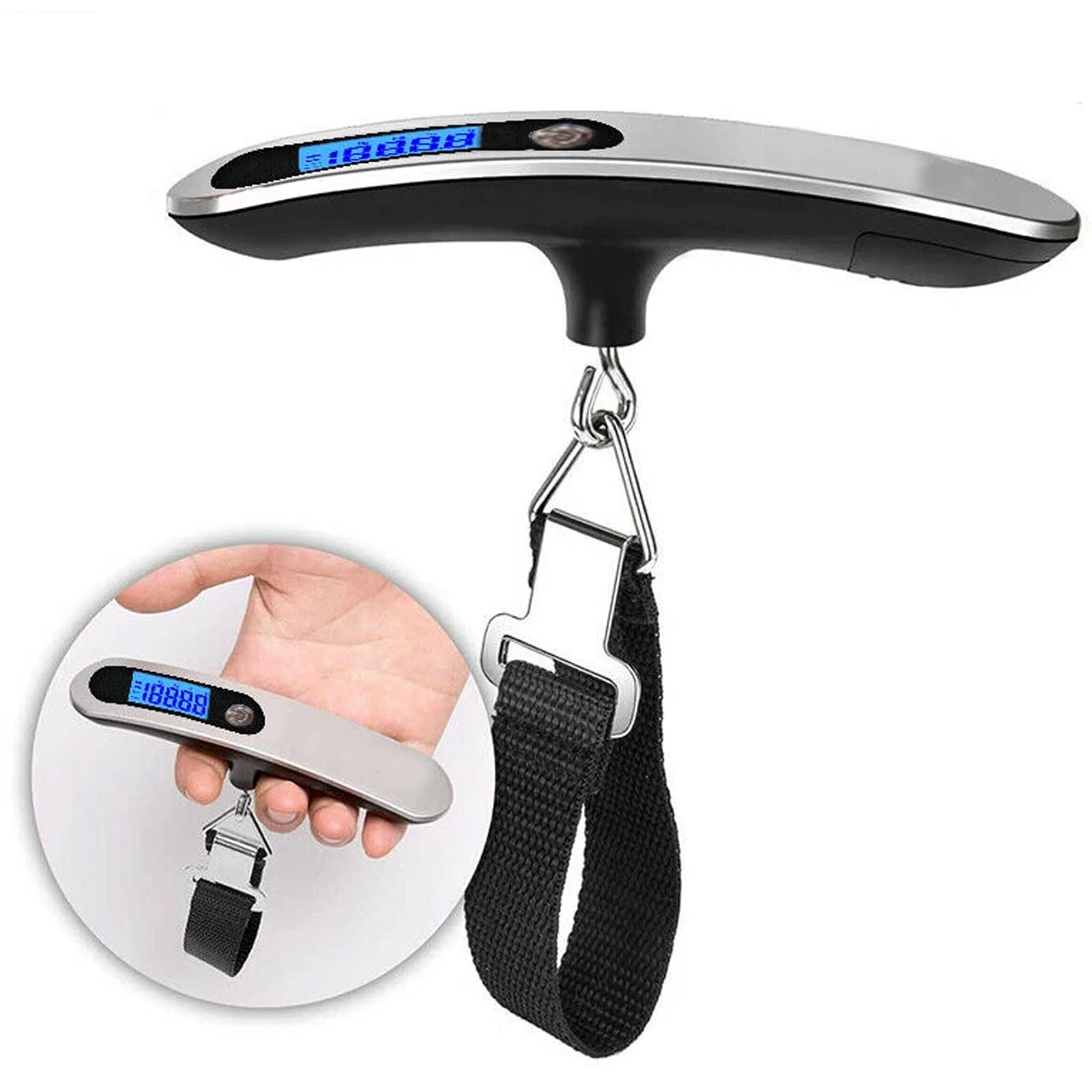 Luggage Scale Portable Digital Weight Scale for Travel Suitcase, Electronic Suitcase Scale Hanging Scales Luggage Weighing Scale Lightweigh for Travel 110 Lb/ 50Kg Capacity, Black