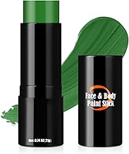Witch Green Face Body Paint Stick, St. Patrick's Day Face Paint Makeup Accessories, Full-Coverage Hypoallergenic Camo Hulk Hunting FacePaint, Halloween SFX Cosplay Costume Party Green Makeup