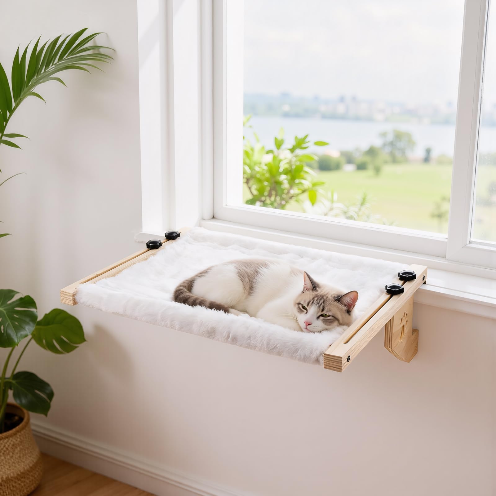 MICHIHOMIE Heizungsliege Katzen Katzenliege Balkon Katzenbett für Bettkante Heizung Hängen Liegeplatz Einhängen Bett Hängematte Heizkörper Katze Heizungsliegekatzen