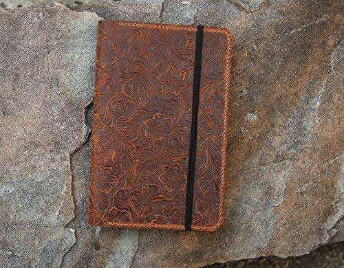 Women flower embossing real genuine Leather cover case for Leuchtturm 1917 Medium A5 Notebook JOTTBOOK / - LA520S3