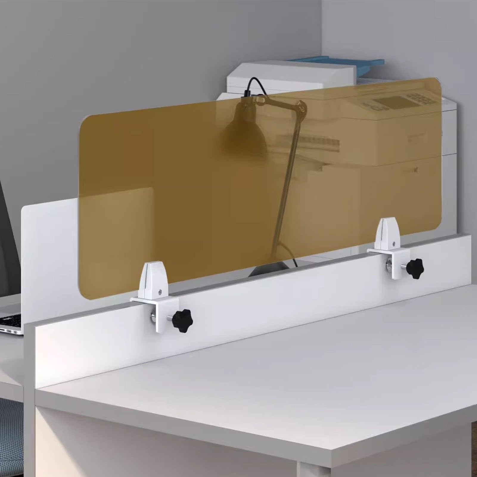 THKSGIV Acrylic Desk DividerFrosted Privacy Panel for Student Desks Freestanding Partition Office Reception Cashier Workstations Separation Screen