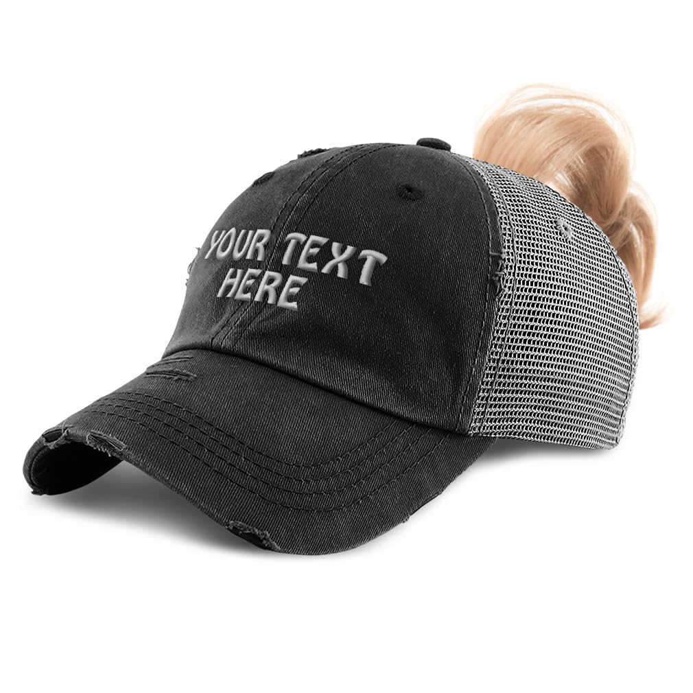 Womens Ponytail Cap Custom Text