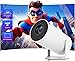 WiFi/WLAN günstig Kaufen-Mini Beamer, 4K Full HD 1080P 180°Dreh Tragbarer Projector, Klein Videoprojektor Unterstützt 2.4/5G Dual WiFi und Bluetooth 5.0, mit Android und IOS 11.0 Heimkino Smart Beamer
