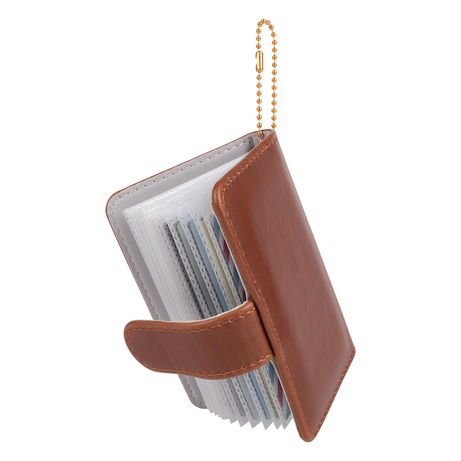 HIYQIN 28 Pockets Mini Retro Photo Album Fits for Fujifilm Instax Mini Films - for Instax Mini Liplay 12 99 11 7s 8 8+ 9 40 90 SE EVO Photo Album with Keychain - Brown