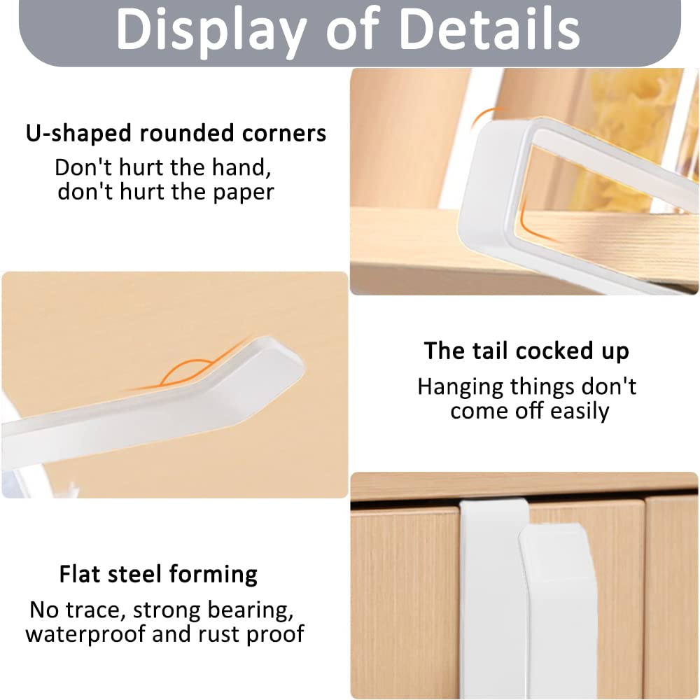 Portarotolo Da Cucina Senza Foratura - Supporto In Ferro Per Carta E Tovaglioli - Bianco, 26x11.5cm - Foto 9