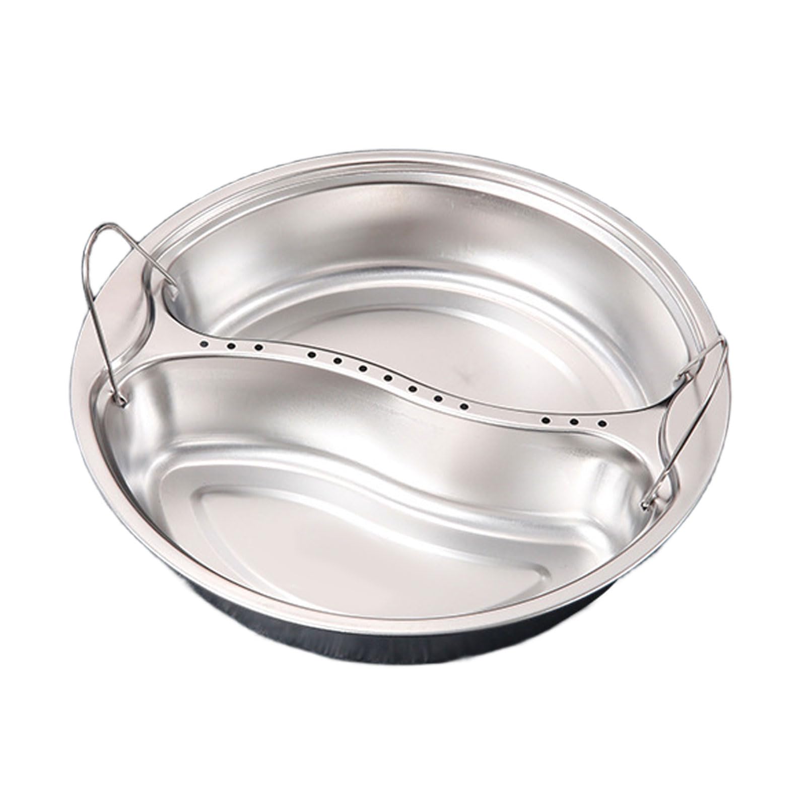 YROHGKPN Round Plate with Double Handle Stainless Steel Steamers Divided Steaming Tray for Home and Restaurant Efficient Cooking Tray