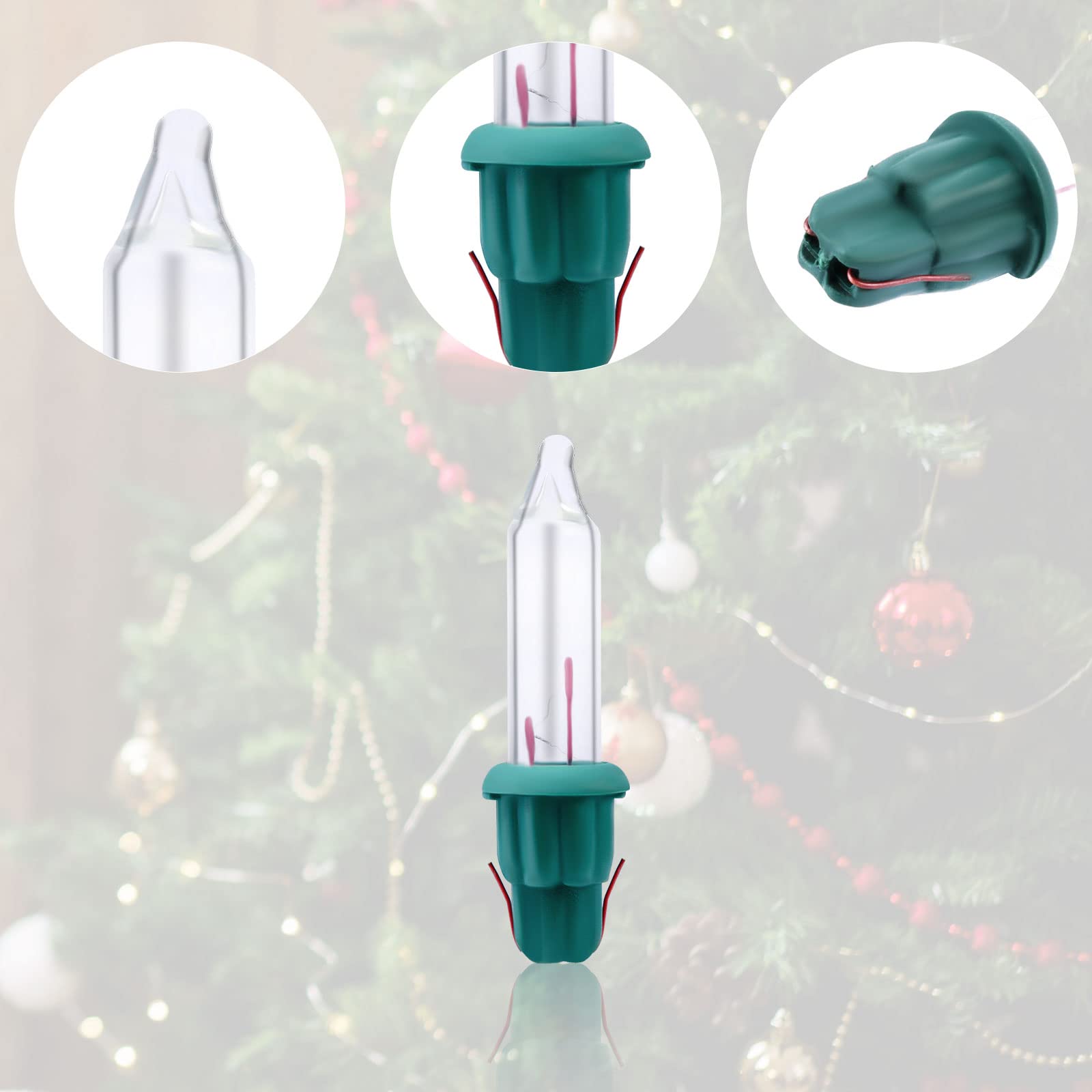 50pcs Christmas Tree Light Bulbs 2 5 Volts 0 425 Watt 0 17 Ampere Mini Replacement Incandescent Bulbs — view 4