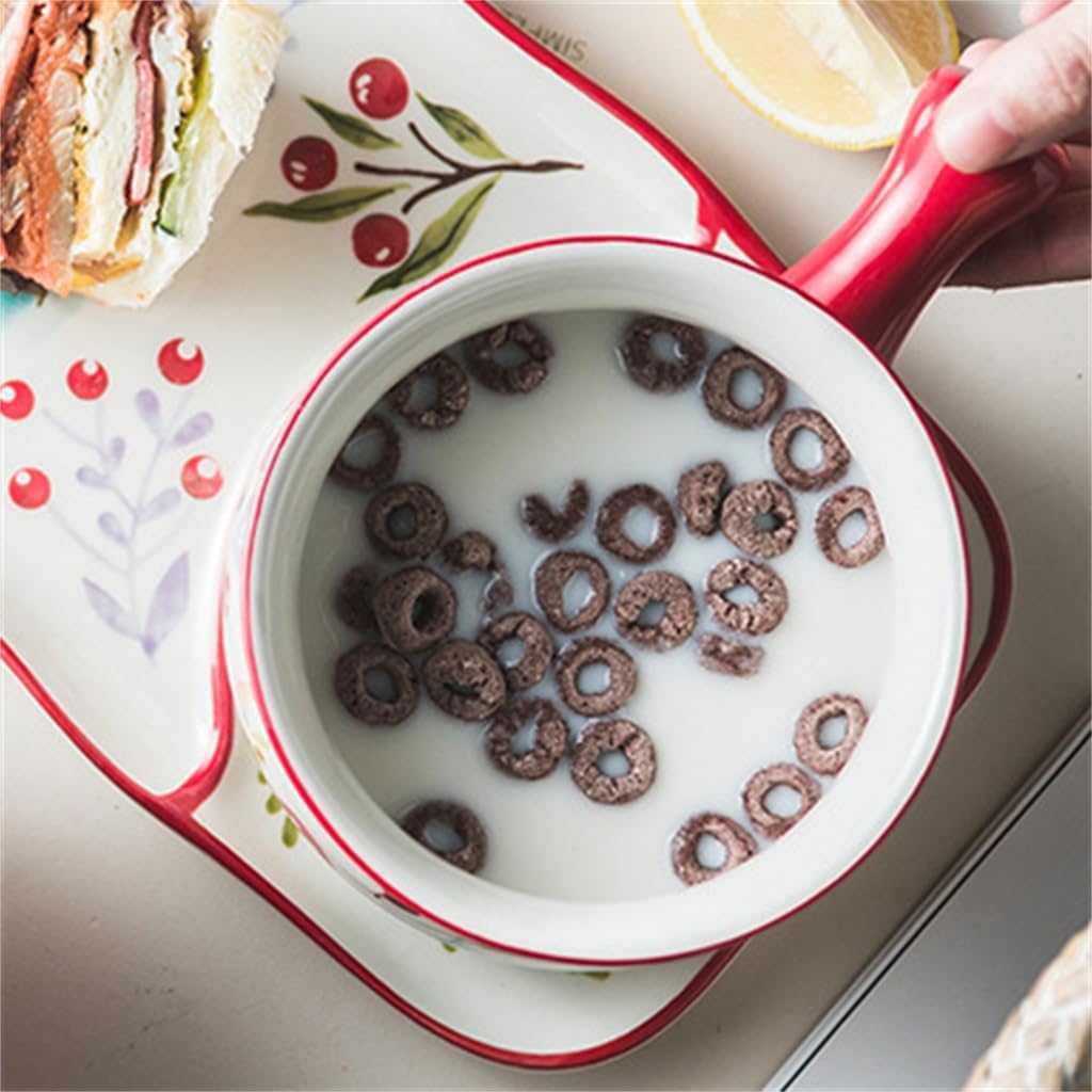 Hand-painted SS Ceramic Breakfast Bowl Plate Oatmeal Western Dishes
