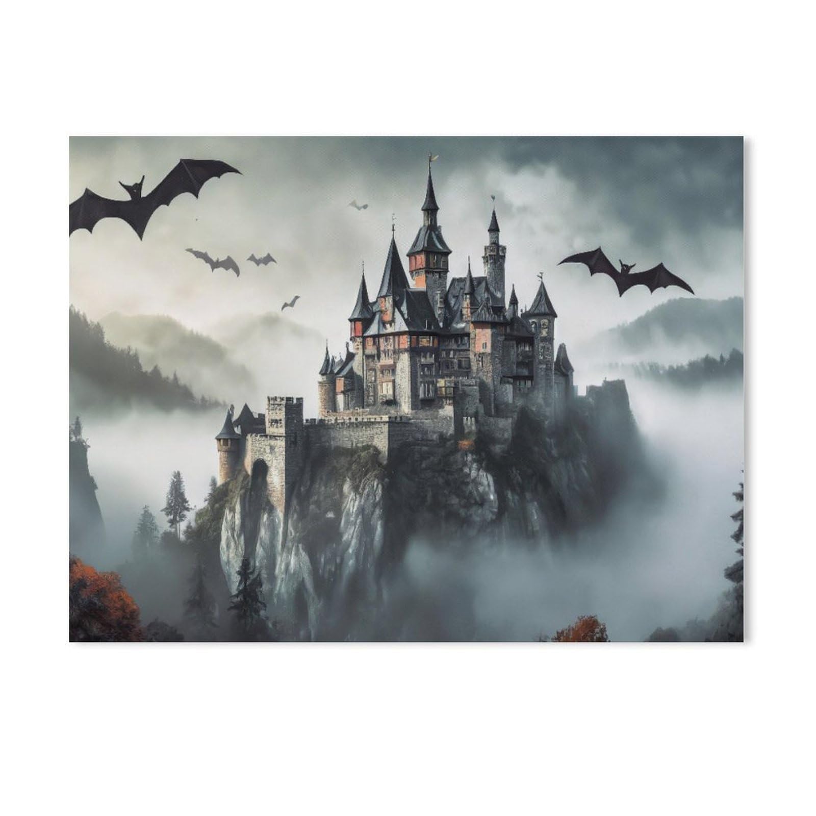 GSBRSNTS Colorful DIY Paint by Number Kit for Families,Dracula's Castle in Transylvania,Fun Relaxing Art Activity,Complete Set with Canvas Paints(50x60cm-AC25 — image 1