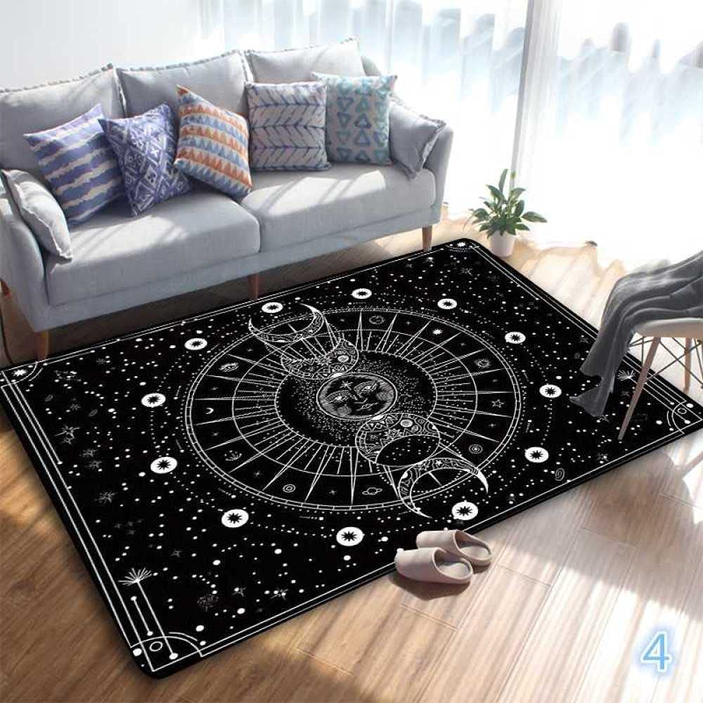 Autel Tarot Fête Magique Lune Sorcellerie Satan Zone Tapis Gothique Décoration Fantôme Étoile Lune Mystère Tapis Sorcellerie
