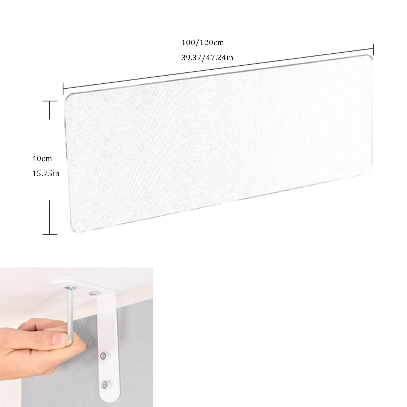 Pannelli acustici sotto la scrivania per cubicoli da Ufficio - Schiuma fonoassorbente, Grigio Chiaro, 39,37x15,75 Pollici, Set da 3 - Ideali per postazioni di Lavoro, Reception e tavoli per
