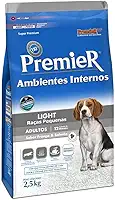 Ração Premier Ambientes Internos Light Para Cães Adultos Sabor Frango E Salmão, 2,5Kg Premier Pet Para Todas Médio Adulto,