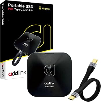 Addlink P30 1TB 4000-3600 MB/s USB 4.0 (40Gbps) Type-C Portable Portable SSD AD1TBP30B4K