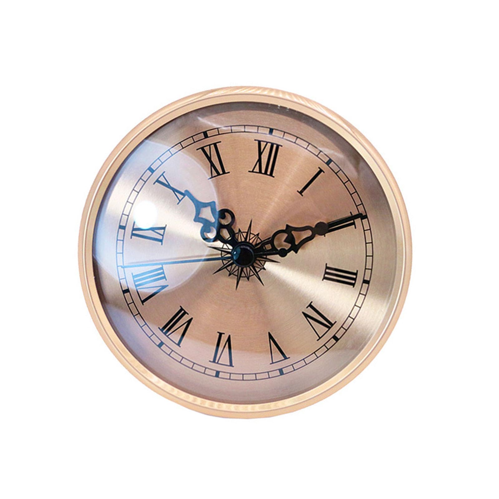 Buxuaaaa Roman Numeral Metal Clock Insert 108mm Diameter Featuring Continuous Motion Retro Home Decor Clock