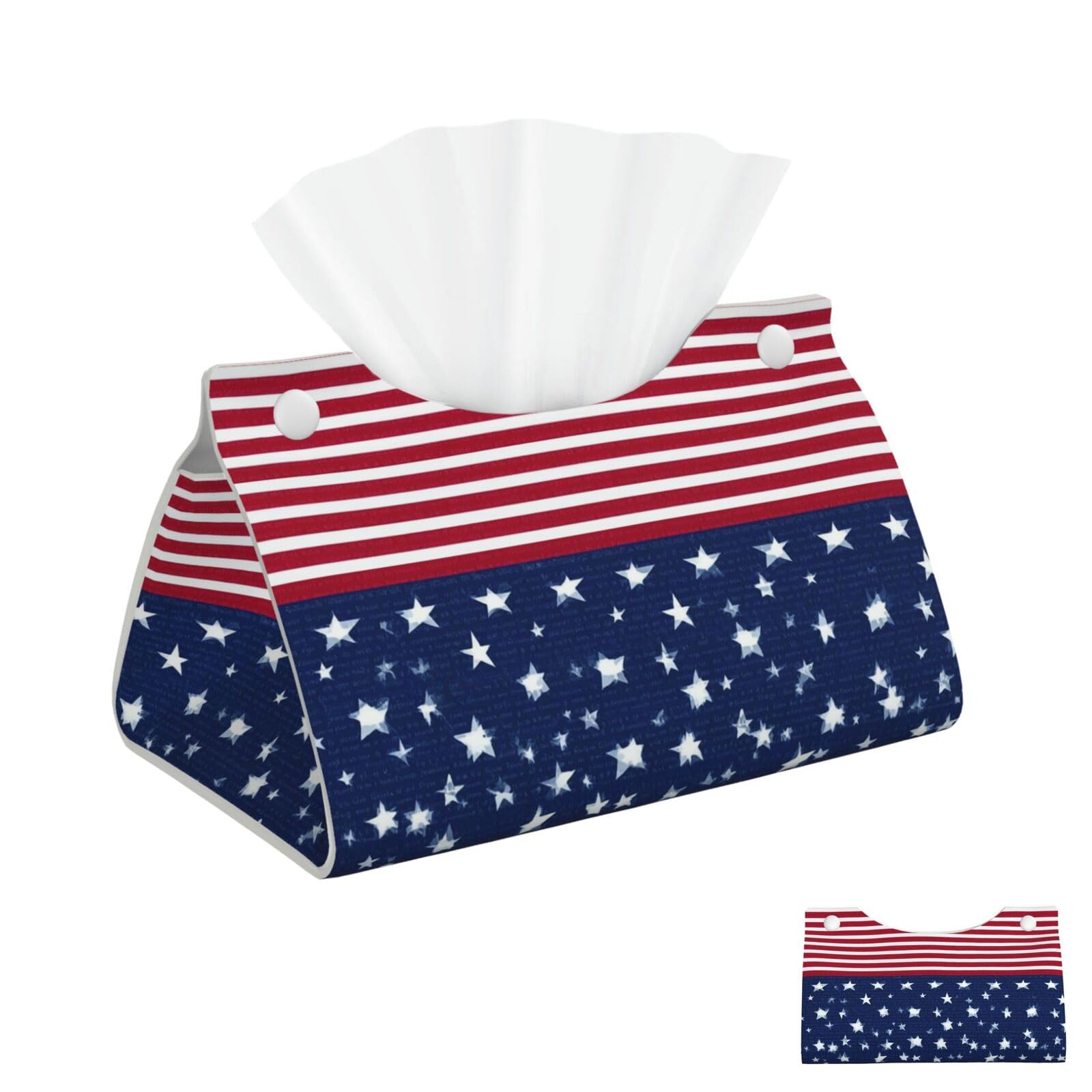 American Flag Stars Stripes Tissue Box Cover Square Cube Boxes