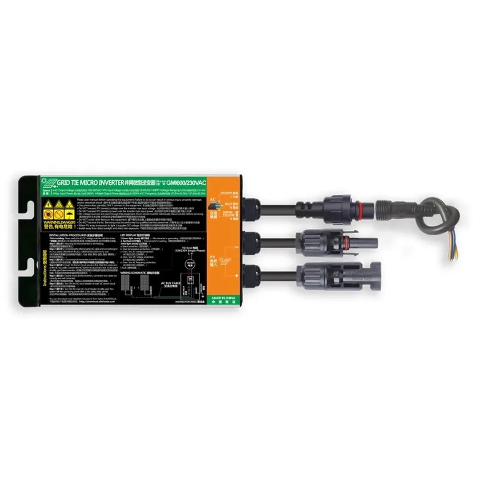 Falownik fotowoltaiczny GMI-260W300W350W500W600W700 podłączony do sieci - produkcja energii słonecznej podłączona do sieci (GMI-120W,110V)