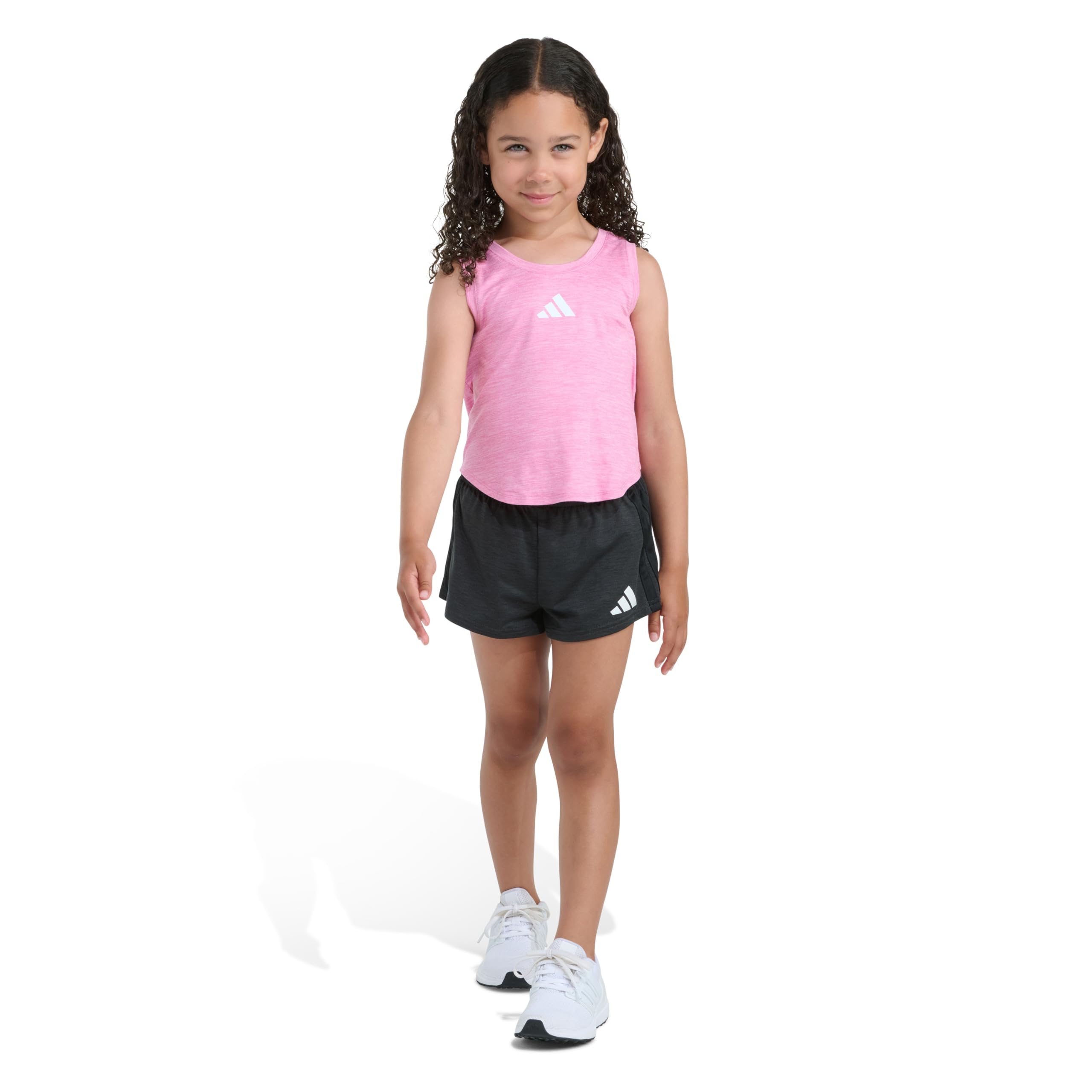

                                                    adidas girls 2-Piece Sleeveless Mélange Flounce Ta