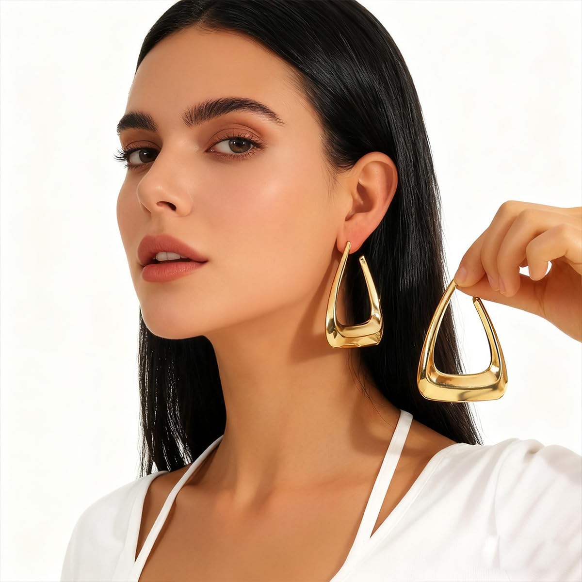 Large Triangle Earrings for Women Geometric Drop Dangle Earrings Geometric Gothic Earrings Earrings Women's Punk Jewelry - Image 2