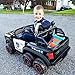 Hikiddo Electric Police Car for Kids 2 Seater, 24V 10AH Ride on Toy for Big Kids with Remote Control, 4x200W Motors, 5mph Max Speed - Black