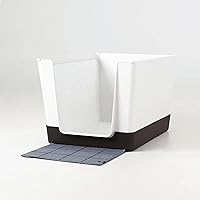 Vista 14 de DoggyBathroom - Orinal para perros de interior con paredes altas y entrada baja para perros pequeños, soporte vertical, protector contra Negro