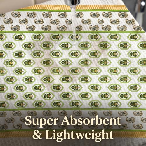 Image of Mafatlal Madhuban Soft & Absorbent Cotton Bath Towel (147x76 cm) | 250 GSM | Lightweight, Quick Dry, Floral Design