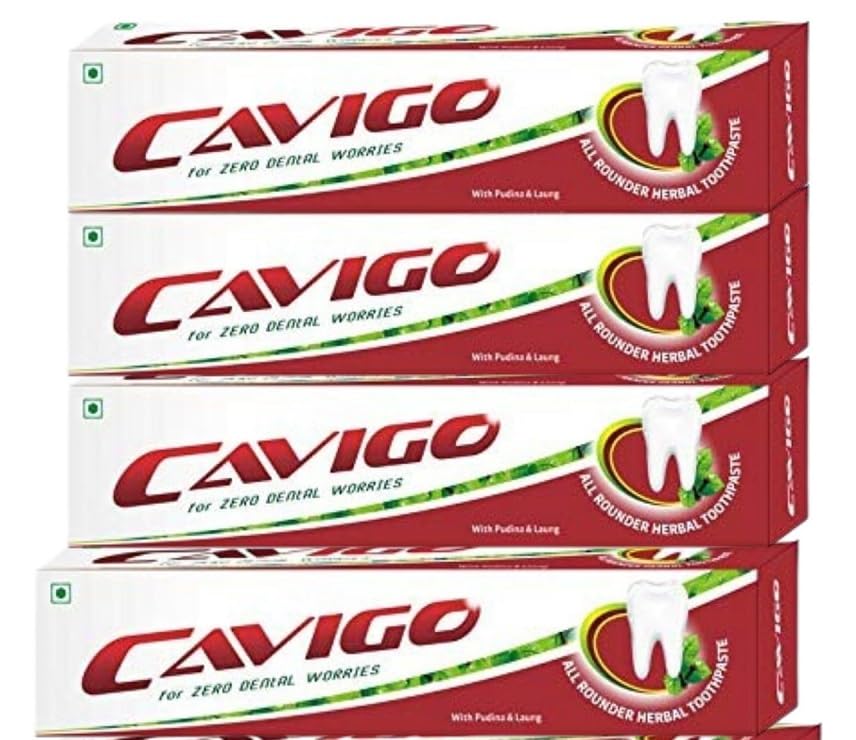 Nutrichargee Cavigo Healthy Teeth Toothpaste 18Gm Pack Of 4 (All Rounder Herbal Toothpaste)-image-4