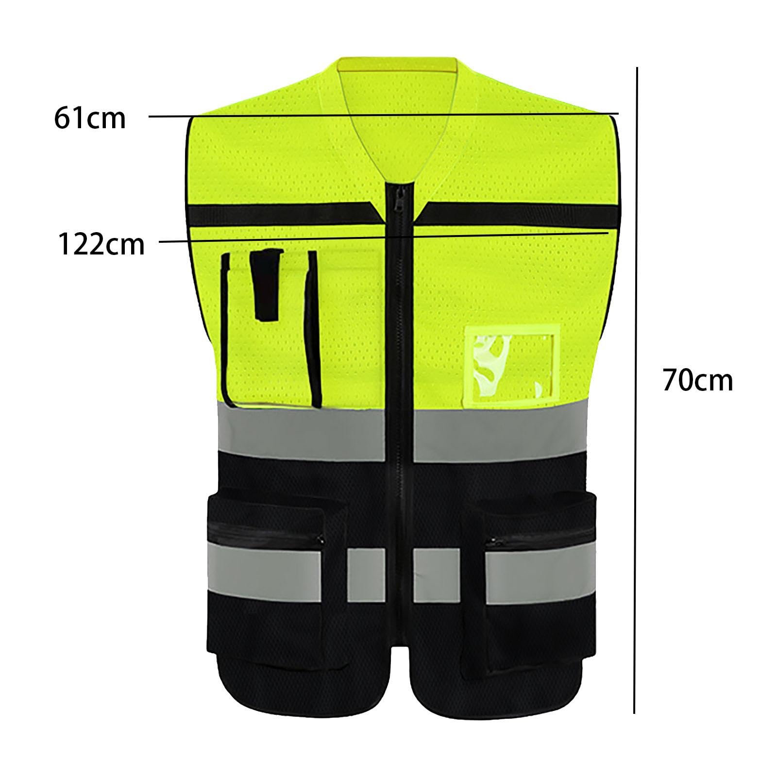 MagiDeal Chaleco reflectante con bolsillos con cremallera, ropa para hombres y mujeres para correr, pasear perros