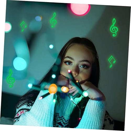 Miniatura 8 de NUOBESTY Paquete de 10 calcomanías de pared con notas musicales para decoración de habitación de niños, extraíble, fácil de despegar, decoración de