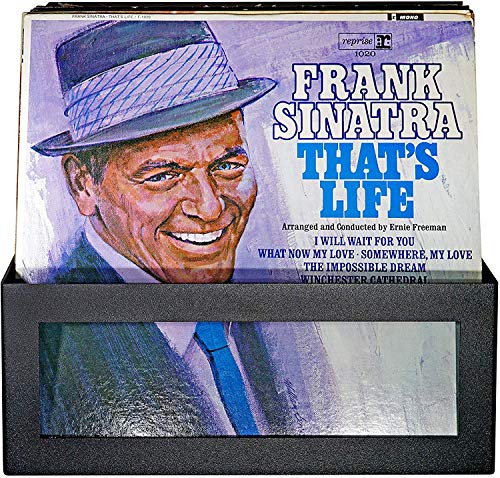 Hudson Hi-Fi Soporte de vinilo para montaje en pared, 25 álbumes, soporte para pantalla | Satén negro | Un paquete