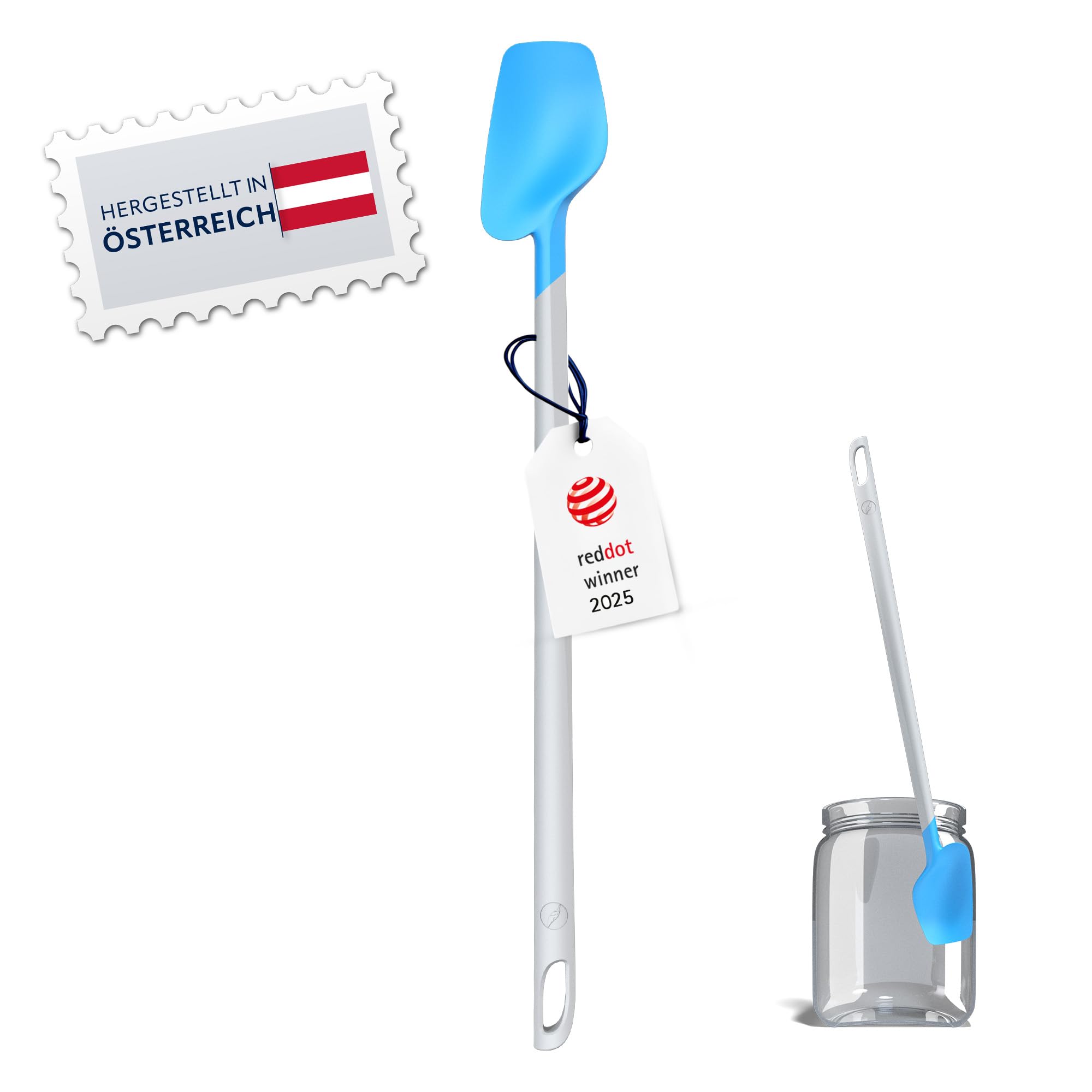 SIOUX Restelöffel Tenya, Premium Silikon, BPA-frei, Flexibel Spülmaschinenfest (blau und grau)