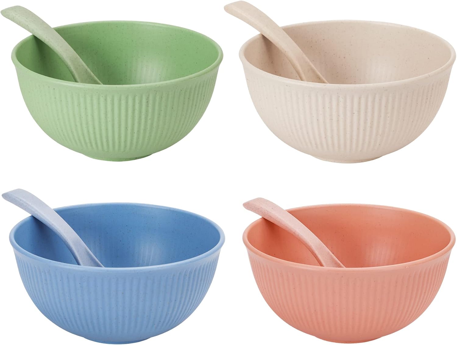 Unbreakable Cereal Bowls, 26oz Large Picnic Bowls, 8Pcs Plastic Bowls