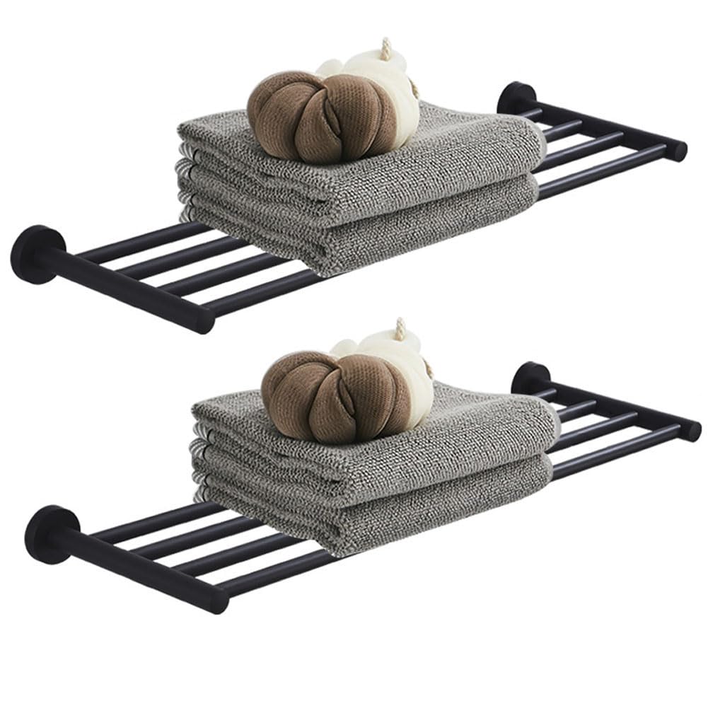 Photo 1 of 2-Tier Towel Racks for Bathroom (30 Inches) Stainless Steel, Water and Rust Proof, Wall Mounted, Easy to Install, Top of The line Rack,BlackLPNPM306704103
