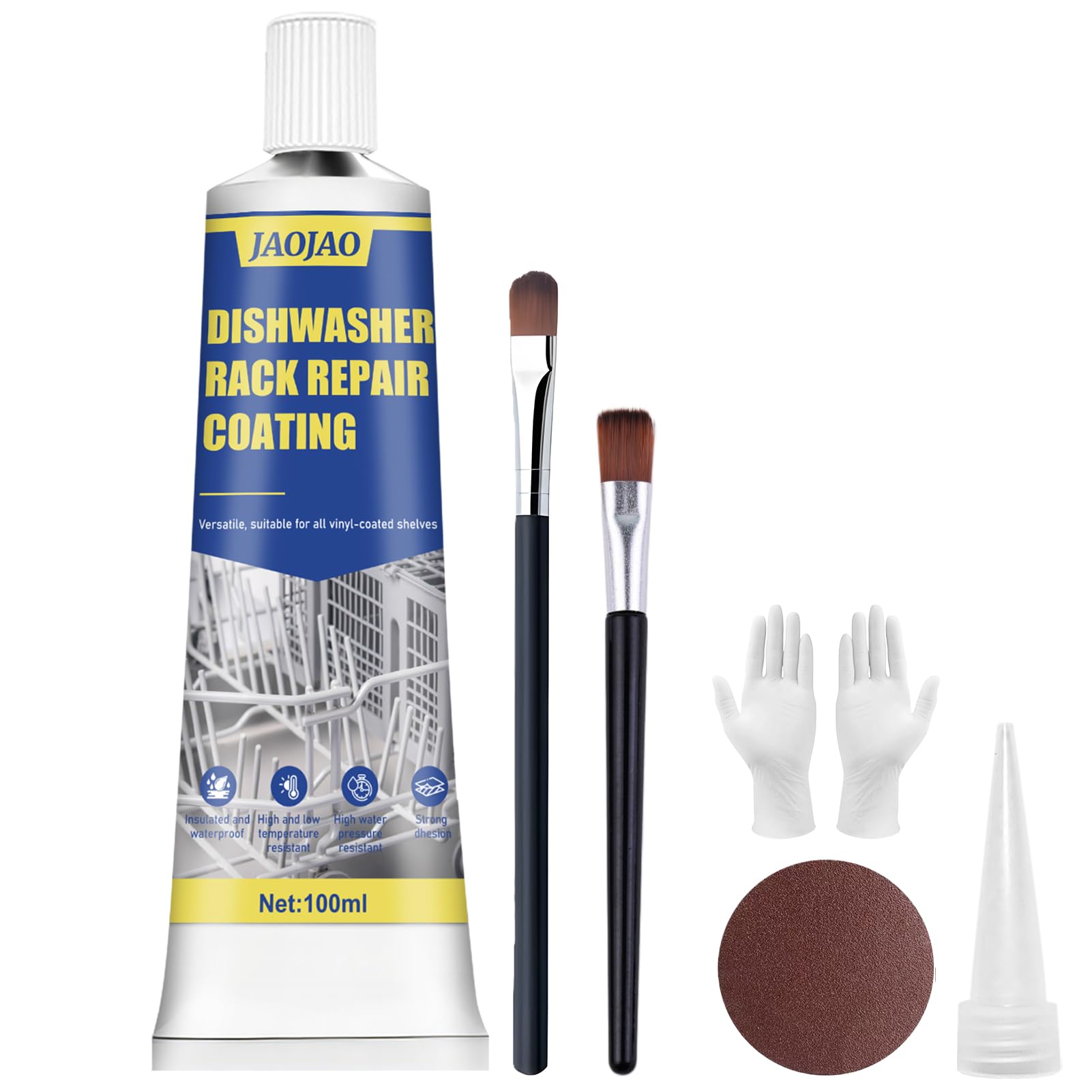 JAOJAO Dishwasher Rack Repair Kit, Dishwasher Rack Repair Coating White