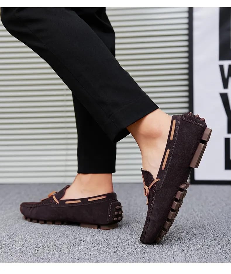 Men's Loafers Shoes Round Toe PU Leather Boatshoes Moccasins Shoes Anti-Slip Flat Heel Lightweight Prom Party Slip On4