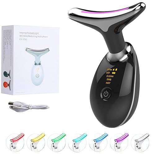 Wavy Chic Beauty Dispositivo facial de microcorriente, masajeador facial de belleza ondulada elegante, masajeador facial multifuncional para el