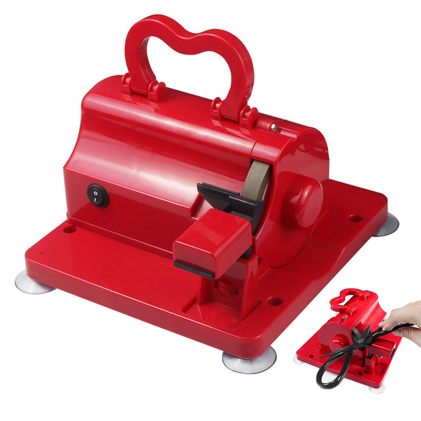 WLSYX Electric Scissor Sharpener, Knife Scissor Sharpening Device with 8cm Resin Diamond Grinding Wheel, Height Adjustable Angle Guides, Speed 4500rpm, Durable for Fabric Shears, Craft Scissors