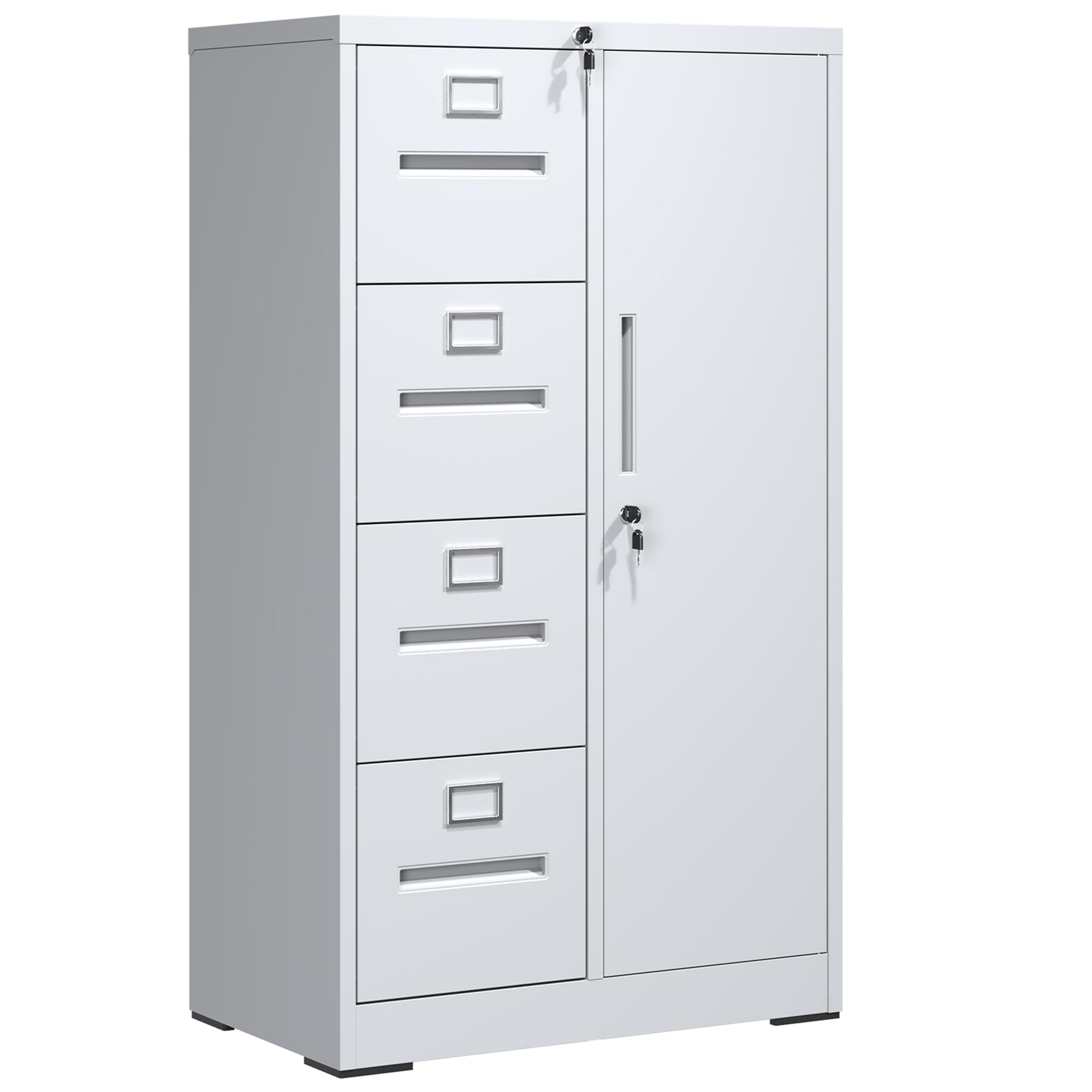 4 Drawer Storage Cabinet 4 Drawer File Cabinet With Locking Door - Metal  Storage Locker For Office Legal Letter Size File Cabinet, image size:2000x2000