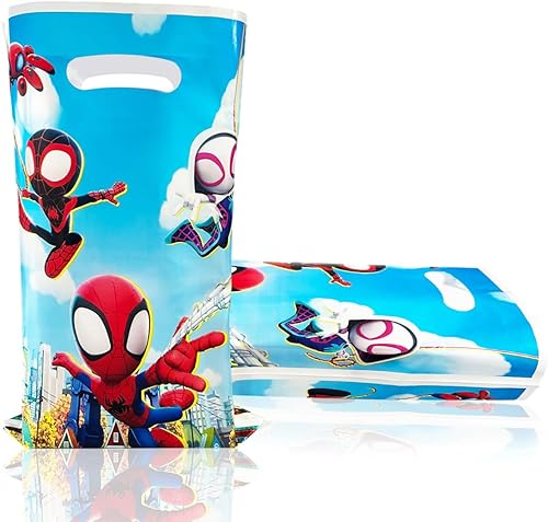 Miniatura 3 de Zipits 30 bolsas de regalo de fiesta para Spidey y sus increíbles amigos, suministros de decoración de fiesta de arañas